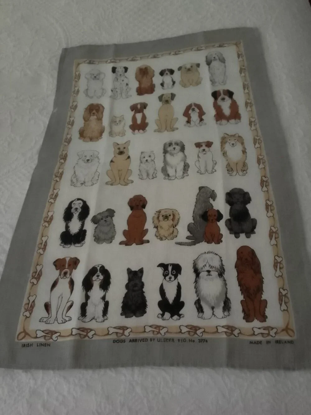 ULSTER WEAVER - DOGS ARRIVED - LINEN TOWEL